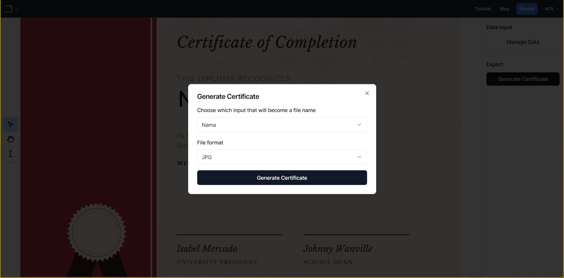 Generate Certificate Automatically